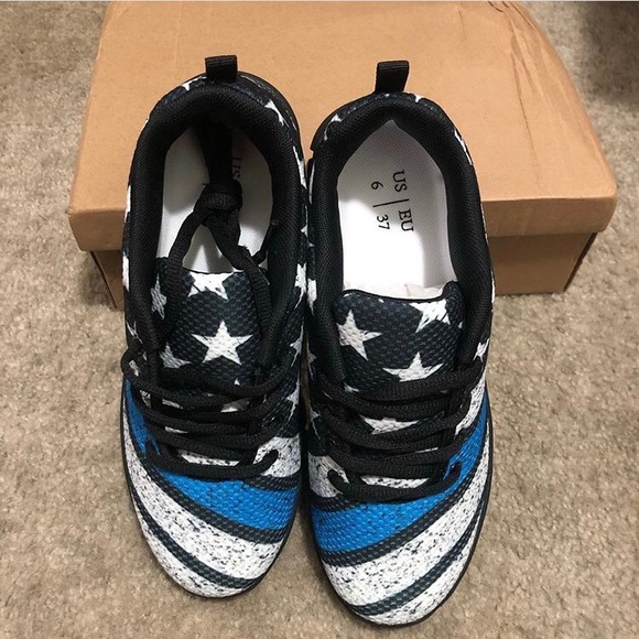 thin blue line nike shoes